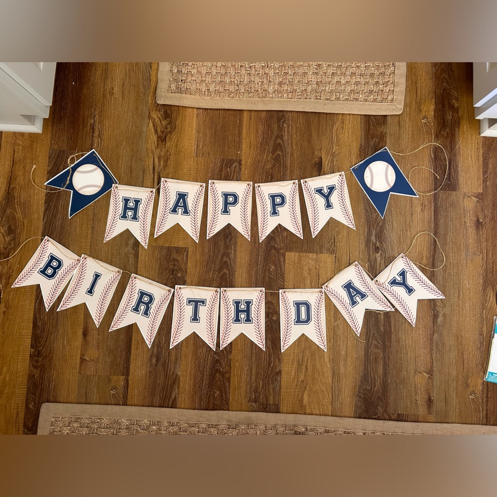 Baseball Happy Birthday sign. Bought on Etsy and had professionally printed.